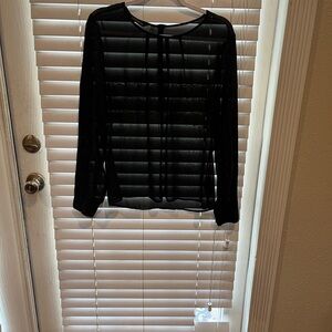 Kardashian Kollection Black Sheer Blouse